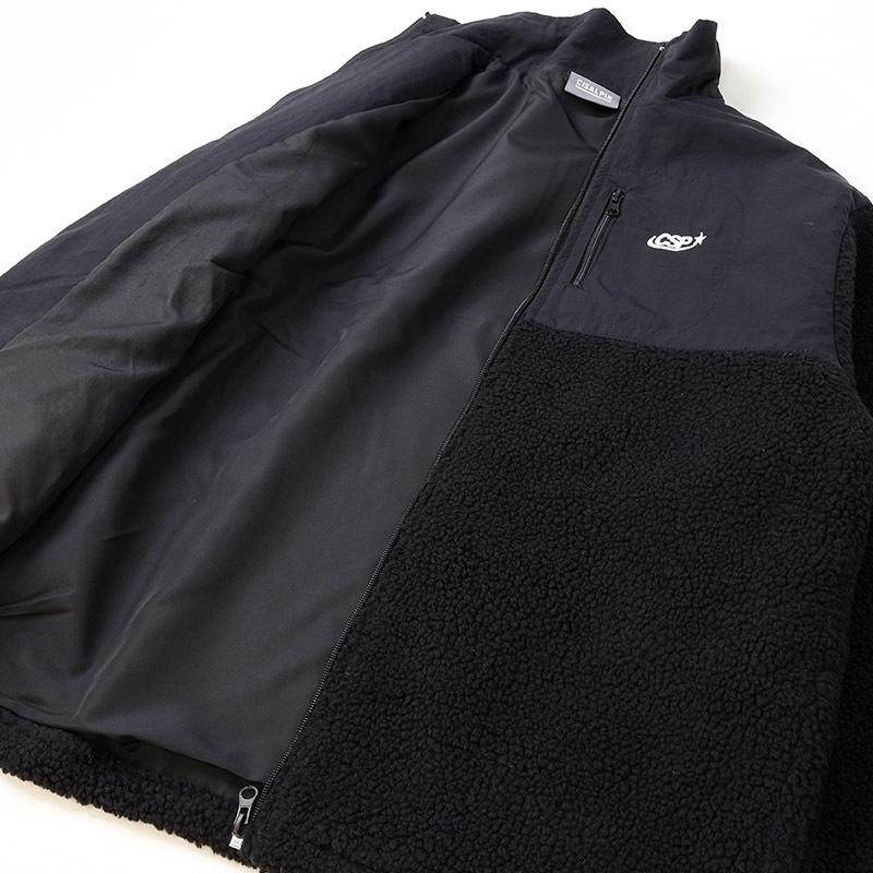 ボアジャケット 裏地付き ナイロン切替 子供服 男の子 小学生 中学生 ファッション キッズ ジュニア 長袖 ブルゾン フルジップ アウター ウインドブレーカー 防寒着 女の子 配色 アウトドア ストリート スケーター スケート 大人っぽい ダンス 130 冬服