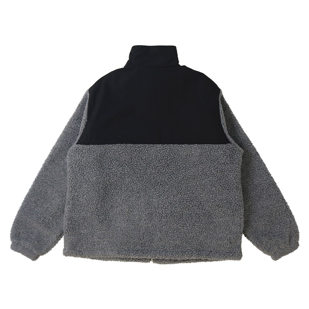 ボアジャケット 裏地付き ナイロン切替 子供服 男の子 小学生 中学生 ファッション キッズ ジュニア 長袖 ブルゾン フルジップ アウター ウインドブレーカー 防寒着 女の子 配色 アウトドア ストリート スケーター スケート 大人っぽい ダンス 130 冬服