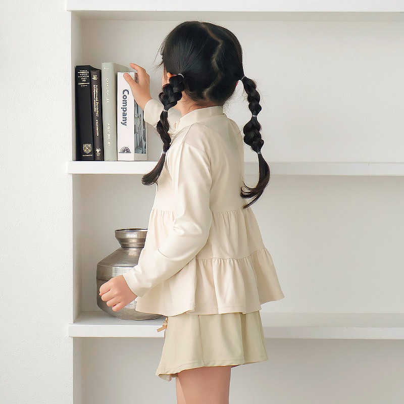 キッズ 女の子3段切替ラッシュガード｜UPF50+・長袖・伸縮素材