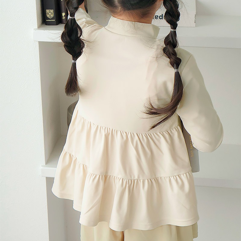 キッズ 女の子3段切替ラッシュガード｜UPF50+・長袖・伸縮素材