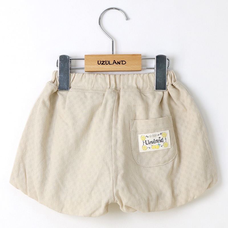 キッズ ショートパンツ 女の子 ガーリー フリル 小花柄 ボトムス ピンク ベージュ ( 80-130cm ) 【 Uzuland ウズランド 】 半ズボン ハーフパンツ 子供服 ベビー服 フラワー キュロット スカート カボチャ 可愛い お洒落 80cm 90cm 95cm 100cm 110cm 120cm 130cm