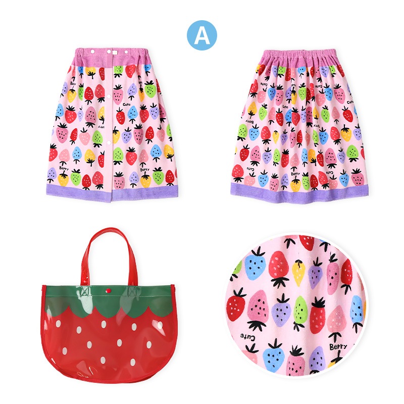 【送料無料】 ラップタオル 60cm プールバッグ 2点セット スイムセット キッズ 女の子 子供 ガールズ 巻きタオル プールタオル 60cm x 120cm スイムバッグ A4サイズ スイミングバッグ ビニールバッグ 水遊び 海 川 夏 温泉 海水浴 アウトドア プール バスタオル スイミング
