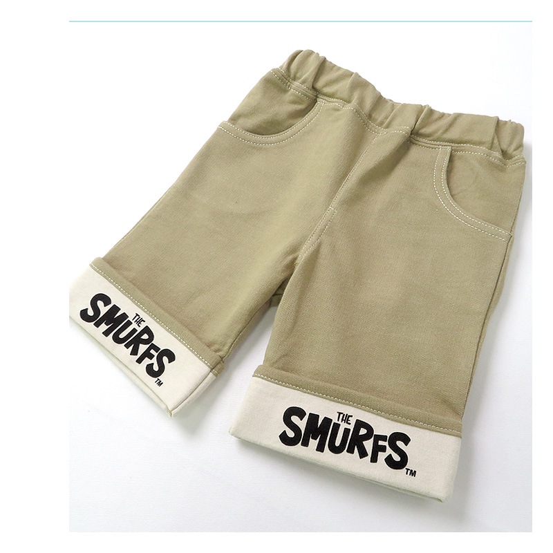 子供服 ボトムス スマーフ 折り曲げ ハーフパンツ (80-130cm)【SMURFS】 子供服 キッズ ベビー 二次加工 半ズボン ズボン パンツ 夏服 男の子 女の子 おしゃれ 可愛い アニメ キャラクター 80cm 90cm 95cm 100cm 110cm 120cm 130cmポイント消化