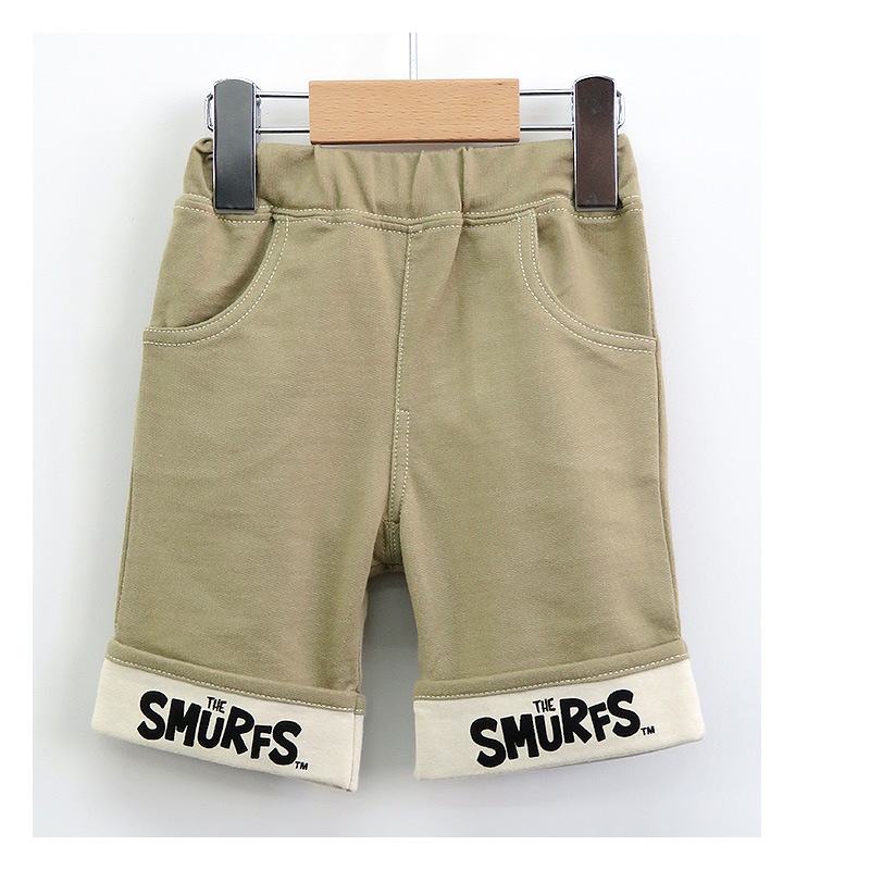子供服 ボトムス スマーフ 折り曲げ ハーフパンツ (80-130cm)【SMURFS】 子供服 キッズ ベビー 二次加工 半ズボン ズボン パンツ 夏服 男の子 女の子 おしゃれ 可愛い アニメ キャラクター 80cm 90cm 95cm 100cm 110cm 120cm 130cmポイント消化