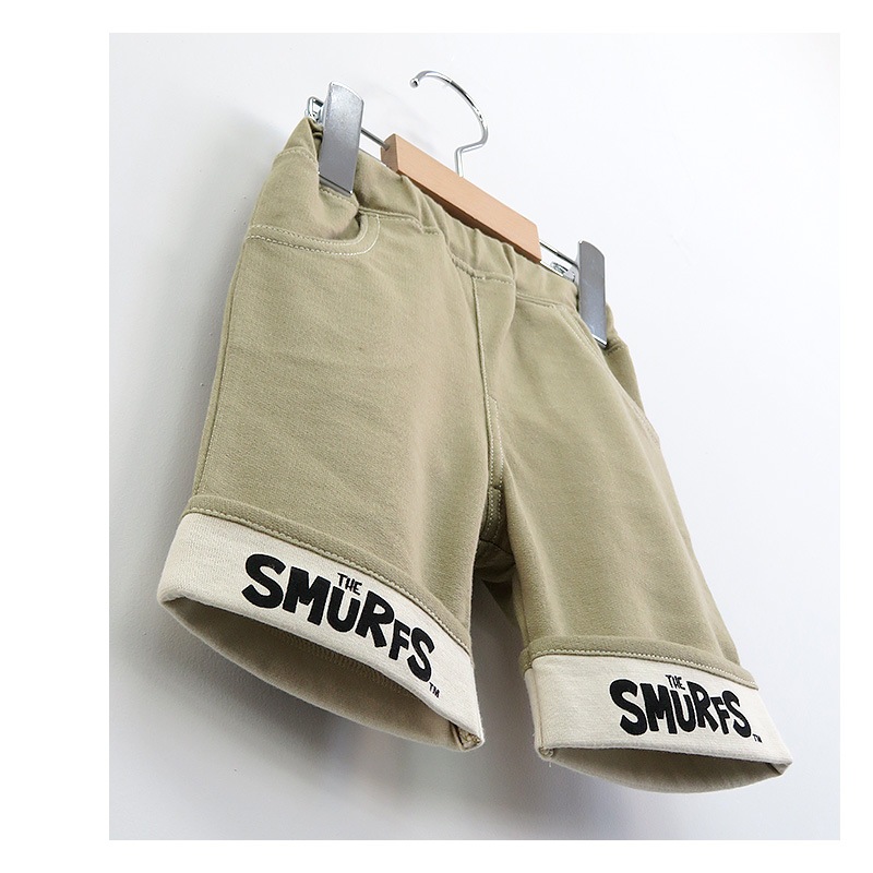 子供服 ボトムス スマーフ 折り曲げ ハーフパンツ (80-130cm)【SMURFS】 子供服 キッズ ベビー 二次加工 半ズボン ズボン パンツ 夏服 男の子 女の子 おしゃれ 可愛い アニメ キャラクター 80cm 90cm 95cm 100cm 110cm 120cm 130cmポイント消化