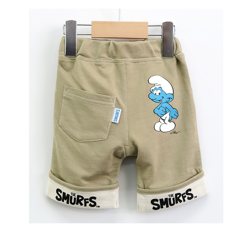 子供服 ボトムス スマーフ 折り曲げ ハーフパンツ (80-130cm)【SMURFS】 子供服 キッズ ベビー 二次加工 半ズボン ズボン パンツ 夏服 男の子 女の子 おしゃれ 可愛い アニメ キャラクター 80cm 90cm 95cm 100cm 110cm 120cm 130cmポイント消化