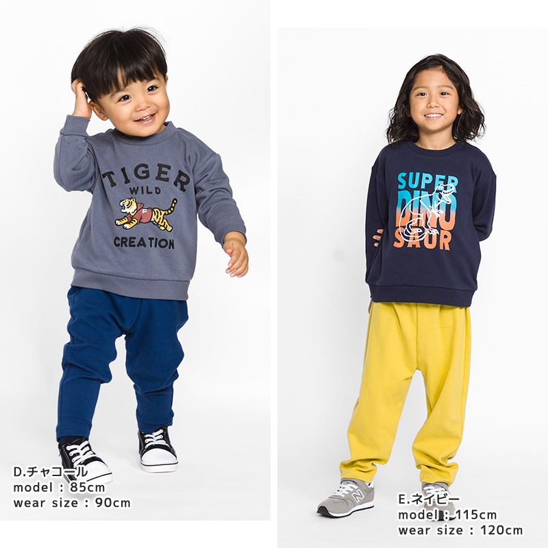 キッズ プリント トレーナー 裏毛 起毛なし 長袖 スウェット アップリケ 男の子 女の子 【 GrinLab グリンラボ 】 トップス インナー ベビー 80 90 95 100 110 120 130 ユニコーン 恐竜 ダイナソー 猫 アニマル チェリー リボン 車 働く車 くるま 消防車 パトカー