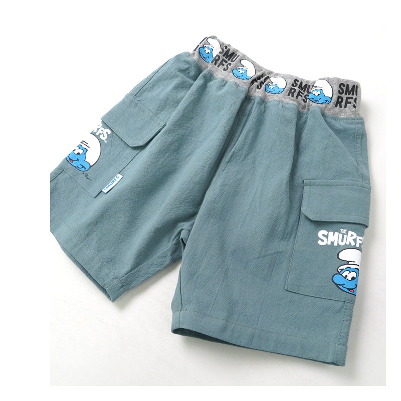 子供服 ボトムス スマーフ 夏 デザイン ハーフパンツ (80-130cm)【SMURFS】 子供服 キッズ ベビー 二次加工 半ズボン ズボン パンツ 夏服 男の子 女の子 おしゃれ アニメ キャラクター 80cm 90cm 95cm 100cm 110cm 120cm 130cmポイント消化