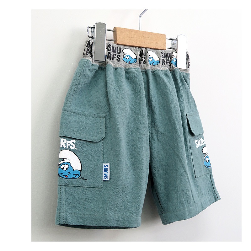 子供服 ボトムス スマーフ 夏 デザイン ハーフパンツ (80-130cm)【SMURFS】 子供服 キッズ ベビー 二次加工 半ズボン ズボン パンツ 夏服 男の子 女の子 おしゃれ アニメ キャラクター 80cm 90cm 95cm 100cm 110cm 120cm 130cmポイント消化