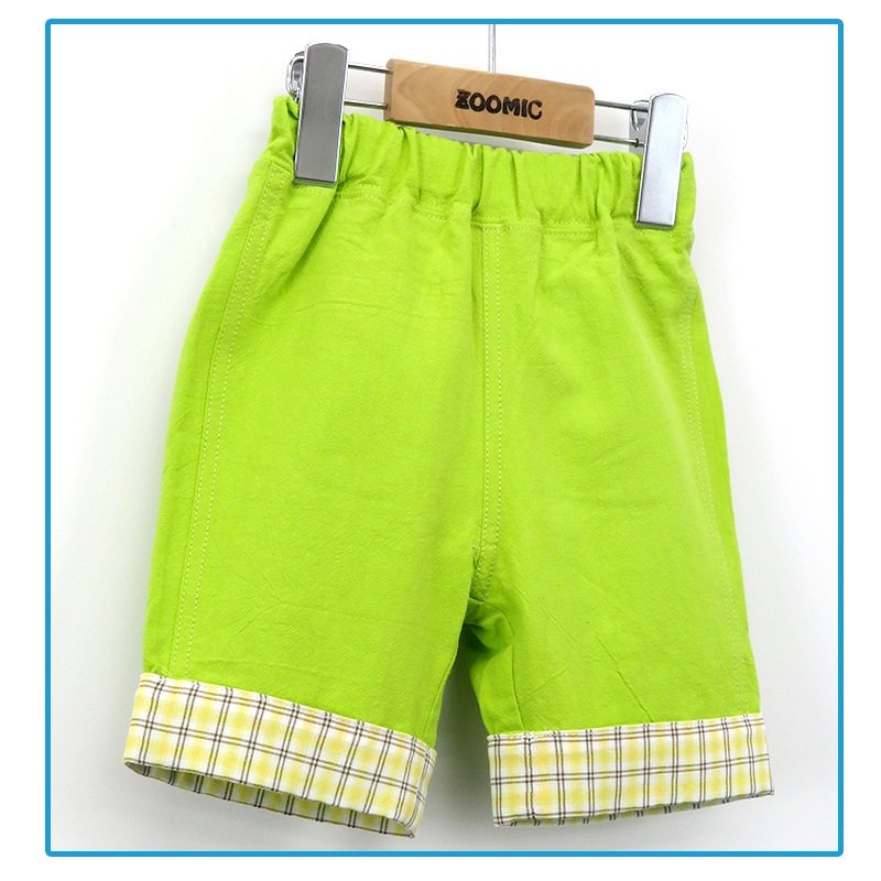 キッズ ハーフパンツ レトロポップ 男の子 女の子 折り曲げ チェック