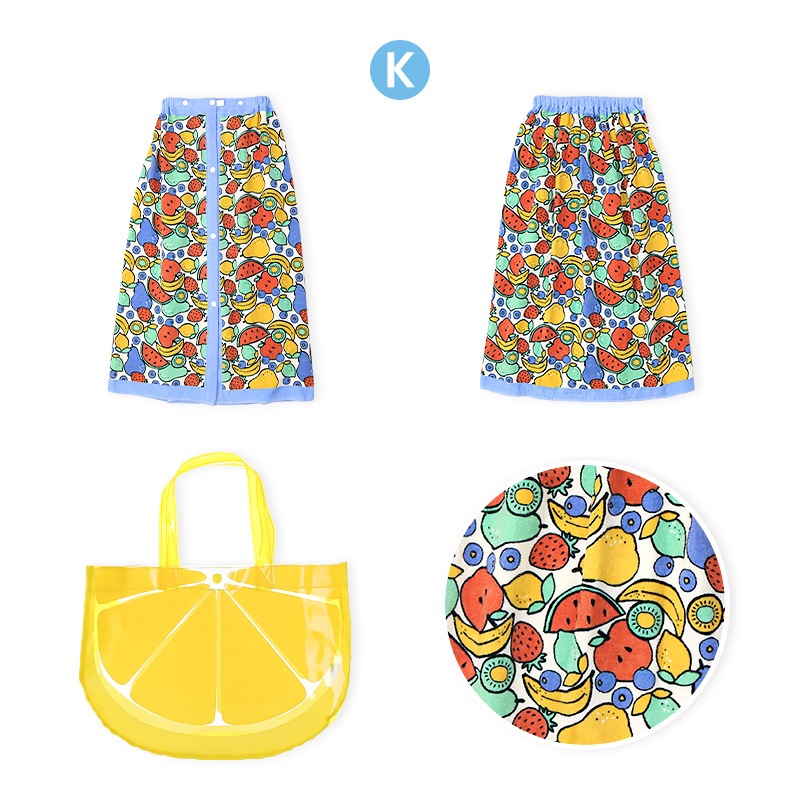 送料無料】 ラップタオル 80cm プールバッグ 2点セット スイムセット