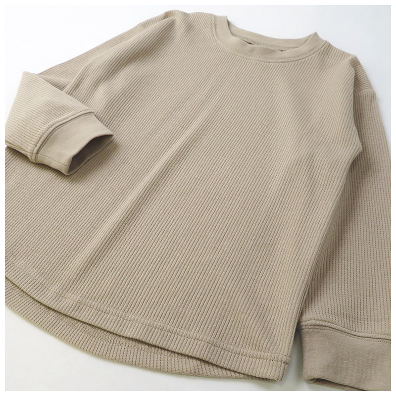 ロンT キッズ ワッフル 長袖 Tシャツ 無地 男の子 女の子 ロンt 子供服 トップス ( 80-130cm )【 GrinLab グリンラボ 】 カラー カットソー インナー ベビー ユニセックス ナチュラル シンプル カラフル リブ 80cm 90cm 95cm 100cm 110cm 120cm 130cm