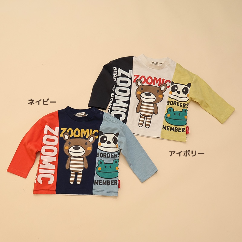 素材MIXリメイク風プリントTシャツ【ZOOMICズーミック】