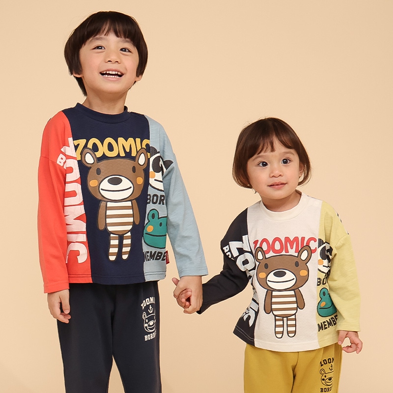 素材MIXリメイク風プリントTシャツ【ZOOMICズーミック】
