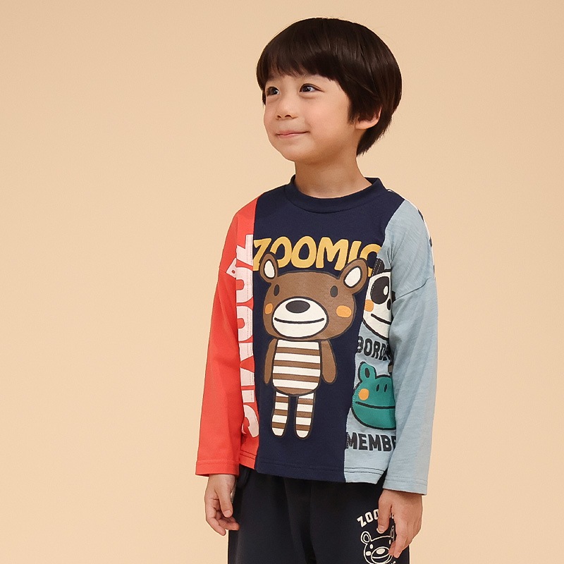 素材MIXリメイク風プリントTシャツ【ZOOMICズーミック】