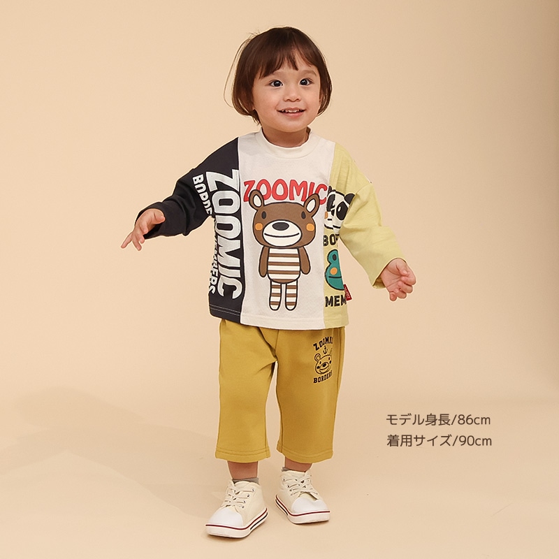 素材MIXリメイク風プリントTシャツ【ZOOMICズーミック】