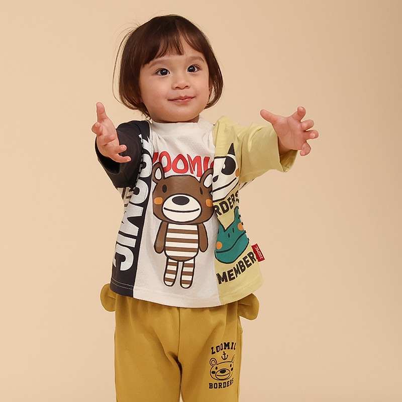 素材MIXリメイク風プリントTシャツ【ZOOMICズーミック】