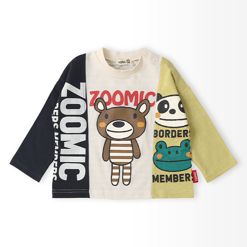 素材MIXリメイク風プリントTシャツ【ZOOMICズーミック】