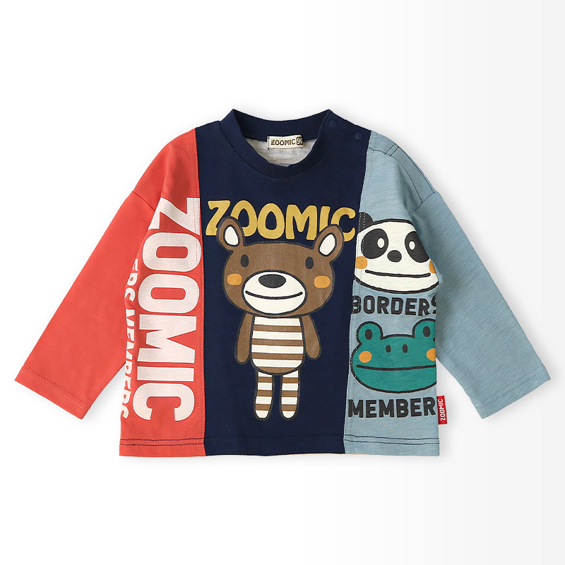 素材MIXリメイク風プリントTシャツ【ZOOMICズーミック】