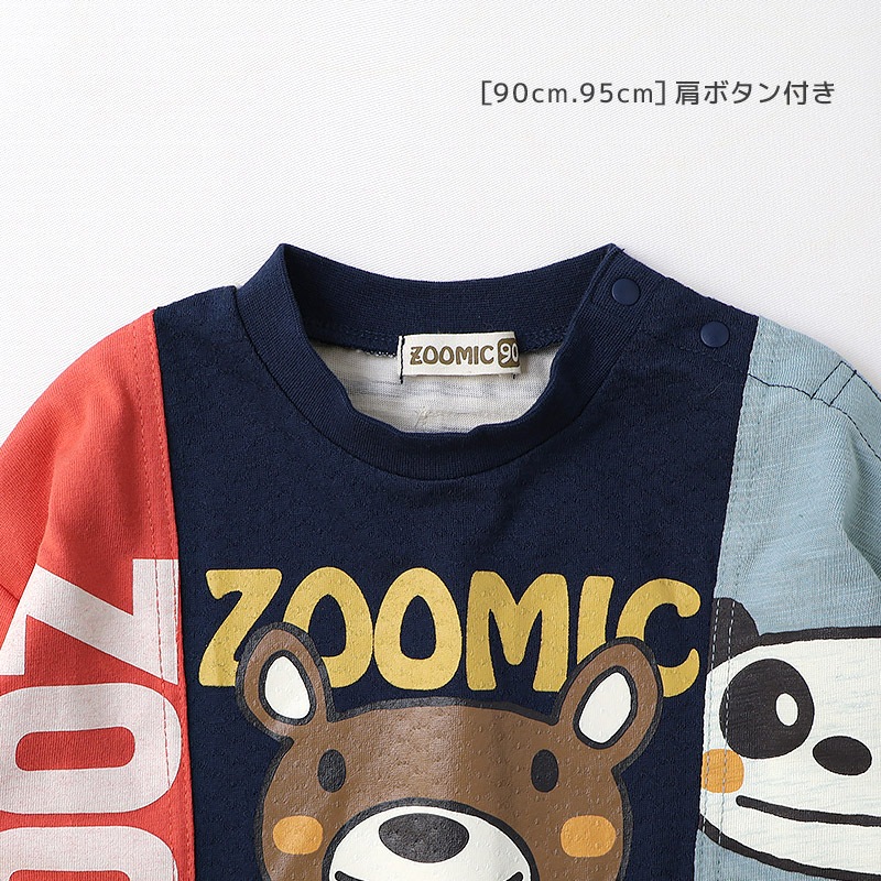 素材MIXリメイク風プリントTシャツ【ZOOMICズーミック】