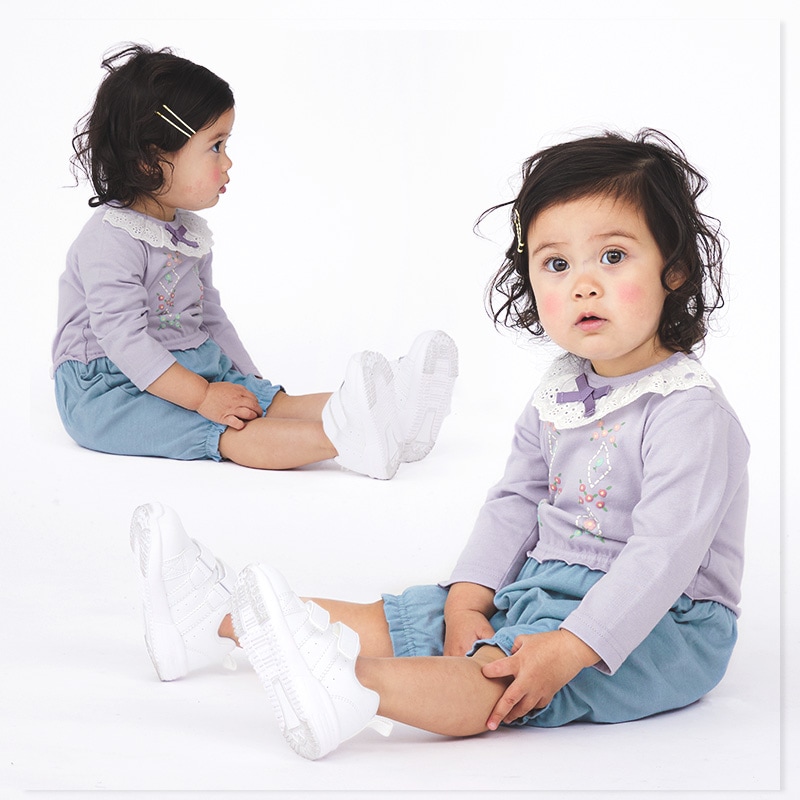 ベビー服 カバーオール 女の子 セパレート フリル 重ね着風 リボン