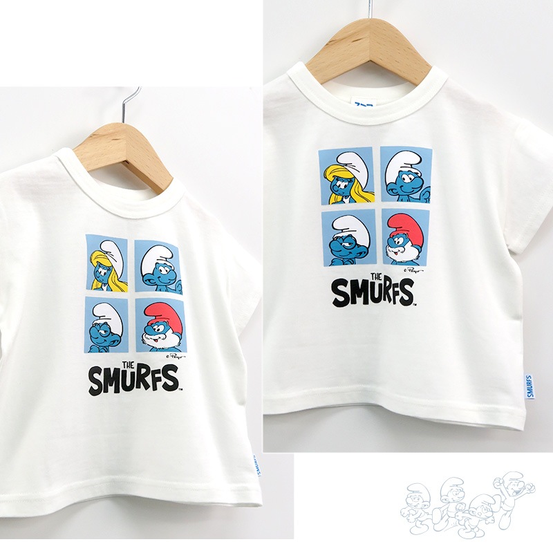 キッズ Tシャツ 半袖 プリント 綿100％ 男の子 ( 80-130cm )【 SMURFS スマーフ 】 子供服 トップス 夏 デザイン キッズ ベビー 二次加工 カットソー 夏服 男の子 女の子 80cm 90cm 95cm 100cm 110cm 120cm 130cm 