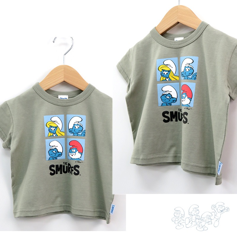 キッズ Tシャツ 半袖 プリント 綿100％ 男の子 ( 80-130cm )【 SMURFS スマーフ 】 子供服 トップス 夏 デザイン キッズ ベビー 二次加工 カットソー 夏服 男の子 女の子 80cm 90cm 95cm 100cm 110cm 120cm 130cm 