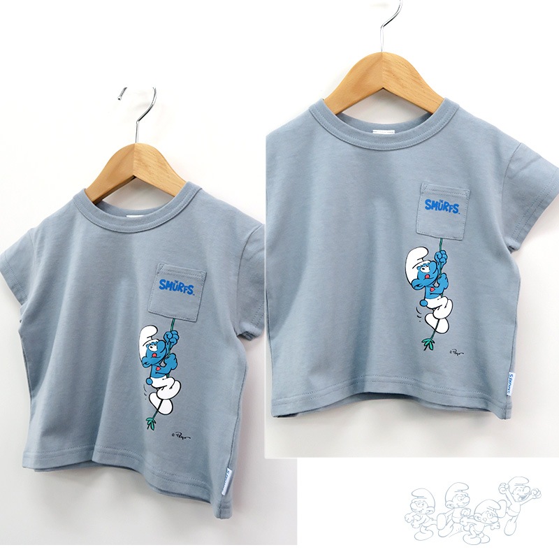 キッズ Tシャツ 半袖 プリント 綿100％ 男の子 ( 80-130cm )【 SMURFS スマーフ 】 子供服 トップス 夏 デザイン キッズ ベビー 二次加工 カットソー 夏服 男の子 女の子 80cm 90cm 95cm 100cm 110cm 120cm 130cm 