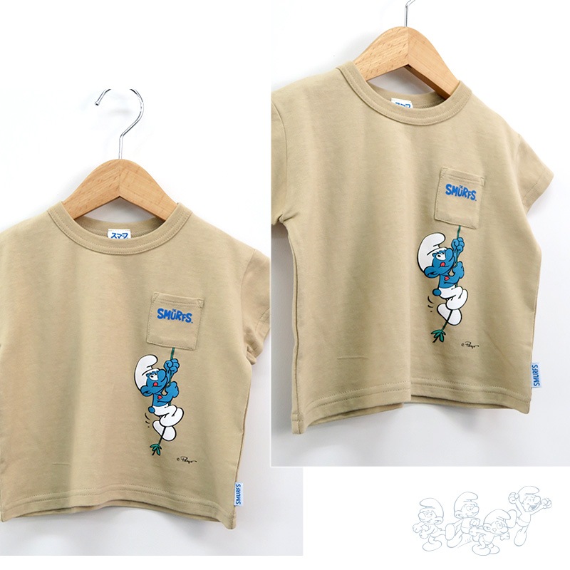 キッズ Tシャツ 半袖 プリント 綿100％ 男の子 ( 80-130cm )【 SMURFS スマーフ 】 子供服 トップス 夏 デザイン キッズ ベビー 二次加工 カットソー 夏服 男の子 女の子 80cm 90cm 95cm 100cm 110cm 120cm 130cm 