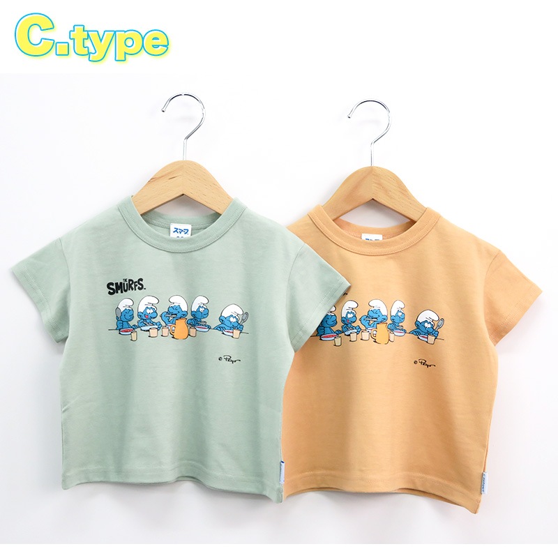 キッズ Tシャツ 半袖 プリント 綿100％ 男の子 ( 80-130cm )【 SMURFS スマーフ 】 子供服 トップス 夏 デザイン キッズ ベビー 二次加工 カットソー 夏服 男の子 女の子 80cm 90cm 95cm 100cm 110cm 120cm 130cm 
