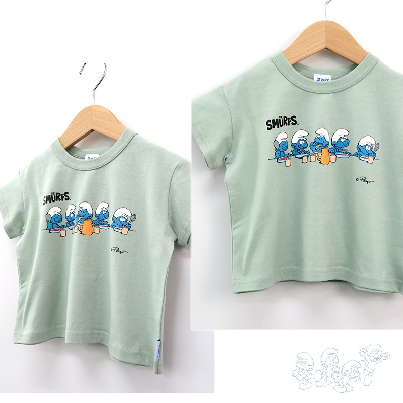キッズ Tシャツ 半袖 プリント 綿100％ 男の子 ( 80-130cm )【 SMURFS スマーフ 】 子供服 トップス 夏 デザイン キッズ ベビー 二次加工 カットソー 夏服 男の子 女の子 80cm 90cm 95cm 100cm 110cm 120cm 130cm 