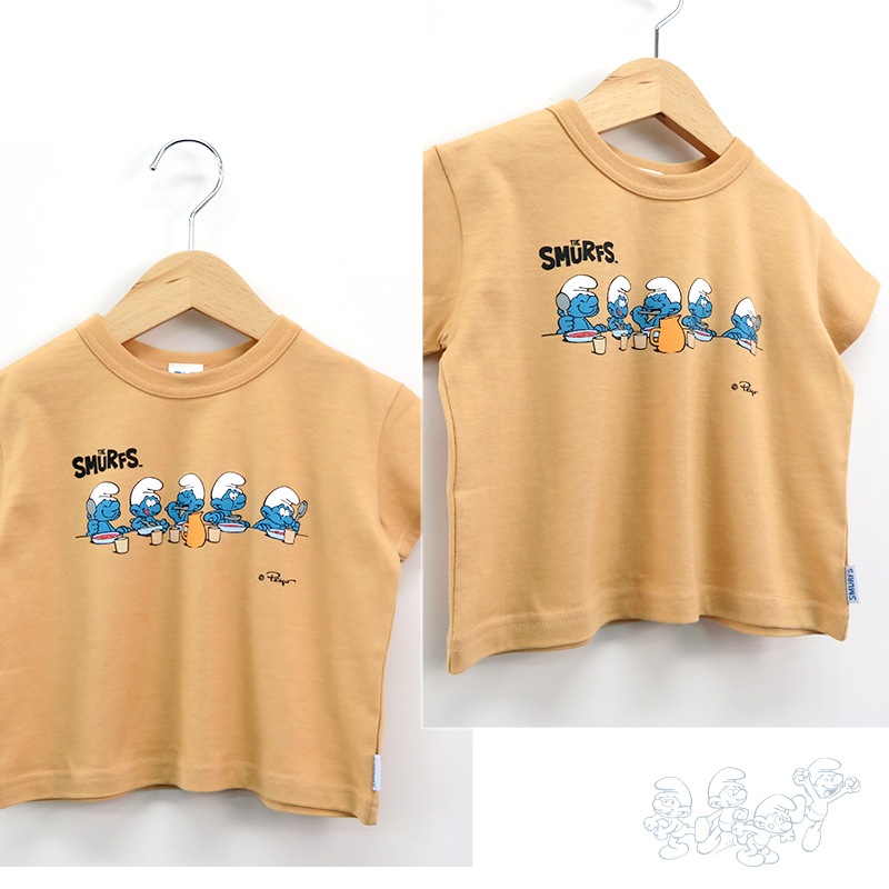 キッズ Tシャツ 半袖 プリント 綿100％ 男の子 ( 80-130cm )【 SMURFS スマーフ 】 子供服 トップス 夏 デザイン キッズ ベビー 二次加工 カットソー 夏服 男の子 女の子 80cm 90cm 95cm 100cm 110cm 120cm 130cm 