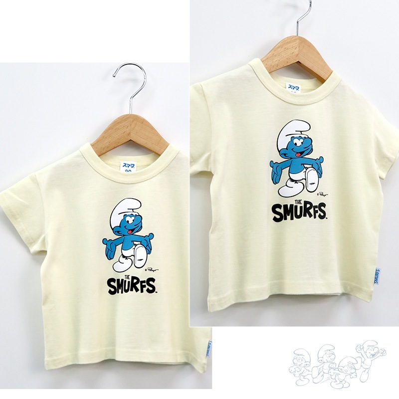 キッズ Tシャツ 半袖 プリント 綿100％ 男の子 ( 80-130cm )【 SMURFS スマーフ 】 子供服 トップス 夏 デザイン キッズ ベビー 二次加工 カットソー 夏服 男の子 女の子 80cm 90cm 95cm 100cm 110cm 120cm 130cm 