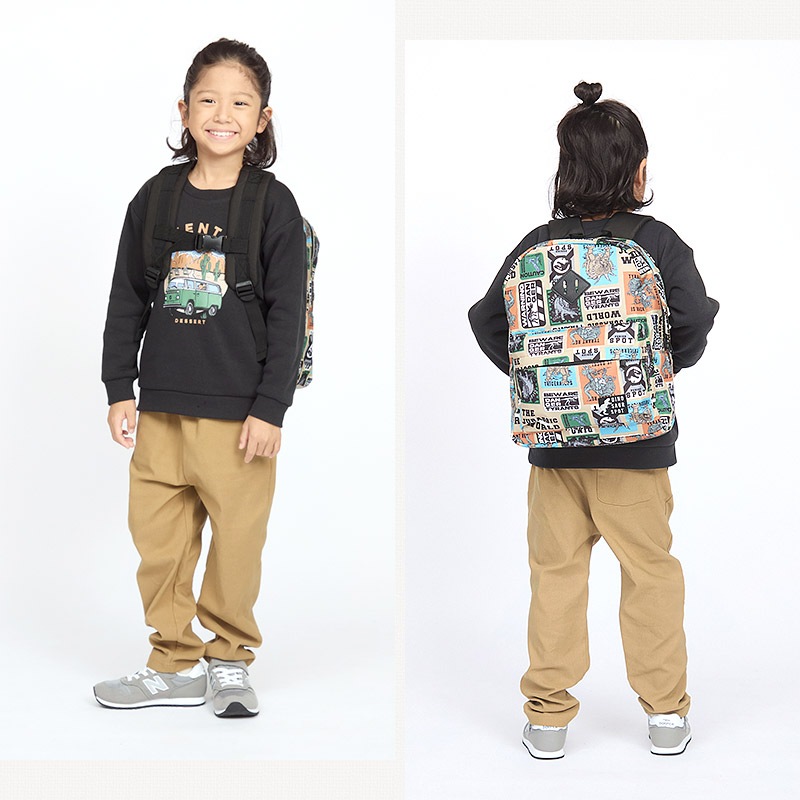 キッズ リュック リュックサック 男の子 女の子 撥水加工 14L ( 35cm x 26cm x 14cm ) ZOOMIC ズーミック 動物 アニマル くま パンダ 恐竜 ダイナソー 鞄 かばん カバン バッグ バックパック ポケット アウトドア お出掛け 子供服 子供用 通園 通学 遠足 旅行 軽量 大容量