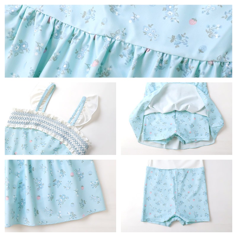 子供 水着 ワンピース水着 パンツ一体型 女の子 UV加工 UPF50+ ( 90-130cm ) キッズ スイムウェア 女児水着 花柄 くま ユニコーン 総柄 フリル おしゃれ かわいい 可愛い ベビー スイミング プール レジャー 海水浴 夏 90cm 95cm 100cm 110cm 120cm 130cm 