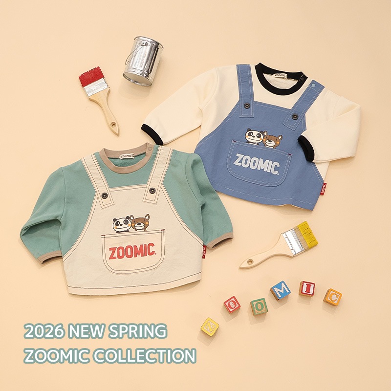 エプロン重ね着風トレーナー【ZOOMICズーミック】