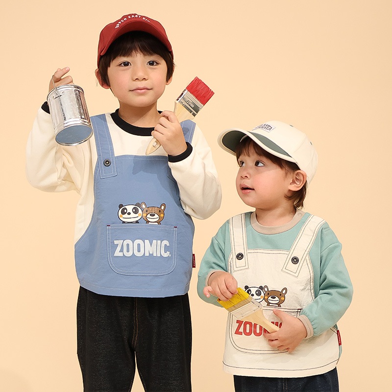 エプロン重ね着風トレーナー【ZOOMICズーミック】