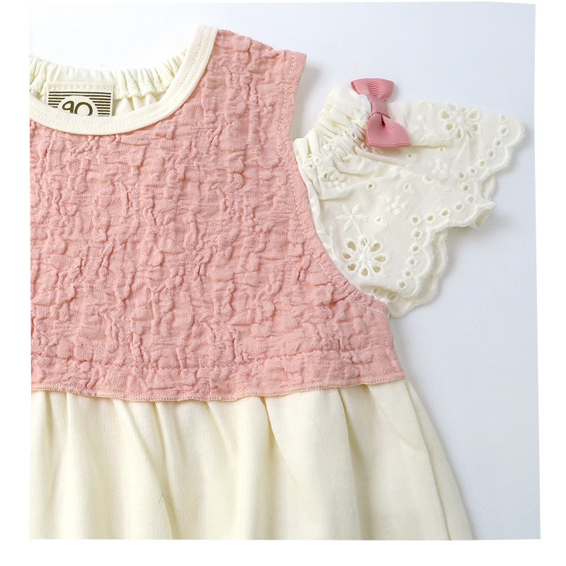 キッズ Tシャツ 半袖 女の子 ガーリー 小花柄 フラワー オフショルダー トップス アイボリー パープル 【 Uzuland ウズランド 】 子供服 ベビー服 切替 可愛い お洒落 女子 ナチュラル ガールズ 80cm 90cm 95cm 100cm 110cm 120cm 130cm