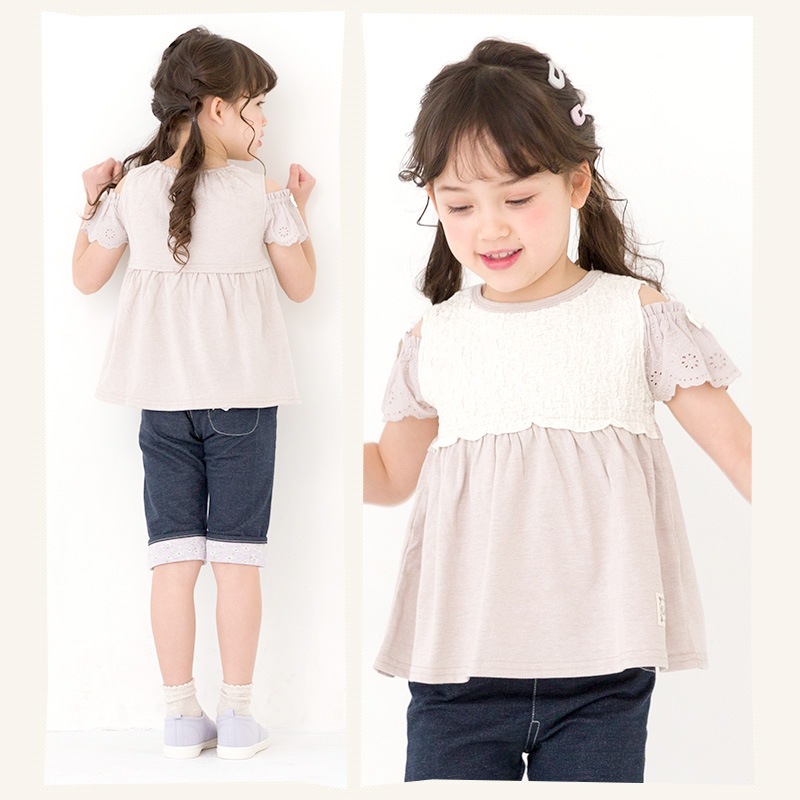 tinytinydoors flower 半袖Tシャツ 80cm ミニフラワー刺繍半袖Tシャツ(80cm 白): 新生児 - ナルミヤ