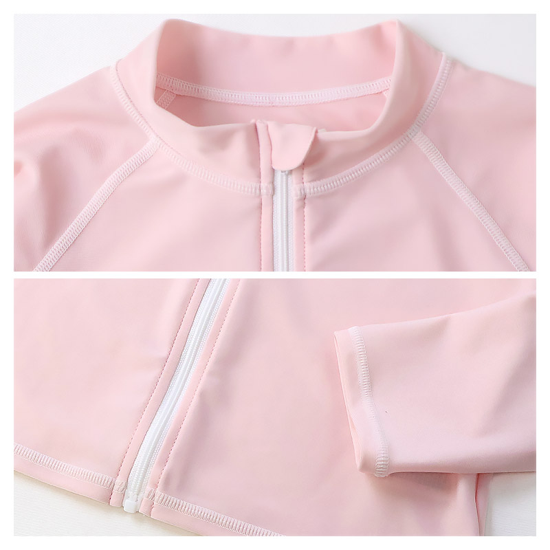 キッズ 水着 女の子 ラッシュガード 長袖 無地 フルジップ ハイネック UVカット UV加工 UPF50＋ 紫外線対策 紫外線予防 シンプル 定番 スクール 学校指定 子供 ジュニア ガールズ プール 海水浴 スイミング スクール レジャー 夏 水遊び 川遊び 旅行 100 110 120 130 スクール水着