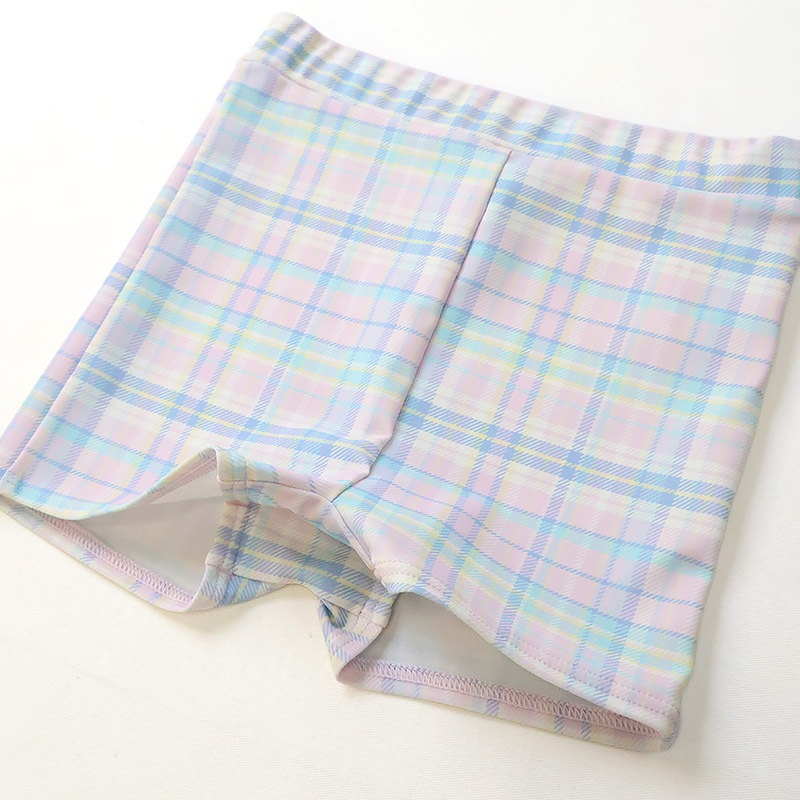 UVカット チェックセパレート水着｜100-130cm