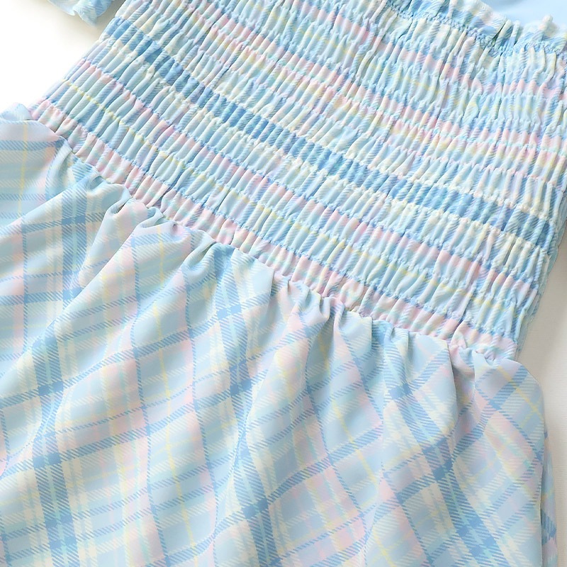 UVカット チェックセパレート水着｜100-130cm