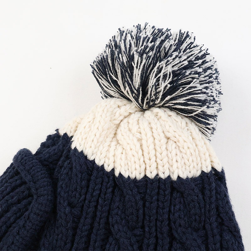 キッズ ベビー ニット帽 耳当て付き 男の子 女の子 ニットキャップ 子供用 帽子 (2サイズ展開 50-54cm)【ZOOMIC ズーミック】 マイクロファイバーフリース アップリケ ケーブル編み チェック 動物 アニマル くま クマ ポンポン 暖かい 防寒 保温 キャップ 暖かい 雪遊び