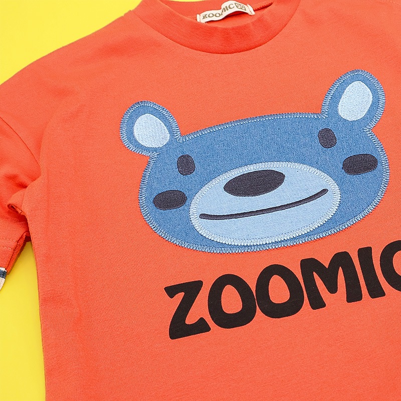 デニムアップリケ切替Tシャツ【ZOOMICズーミック】