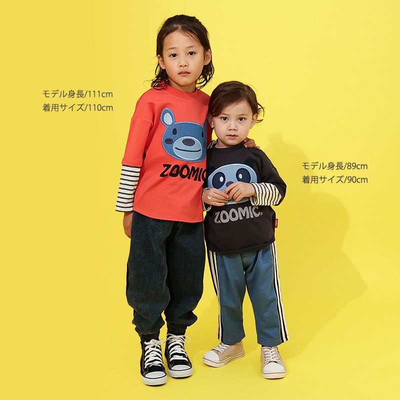 デニムアップリケ切替Tシャツ【ZOOMICズーミック】