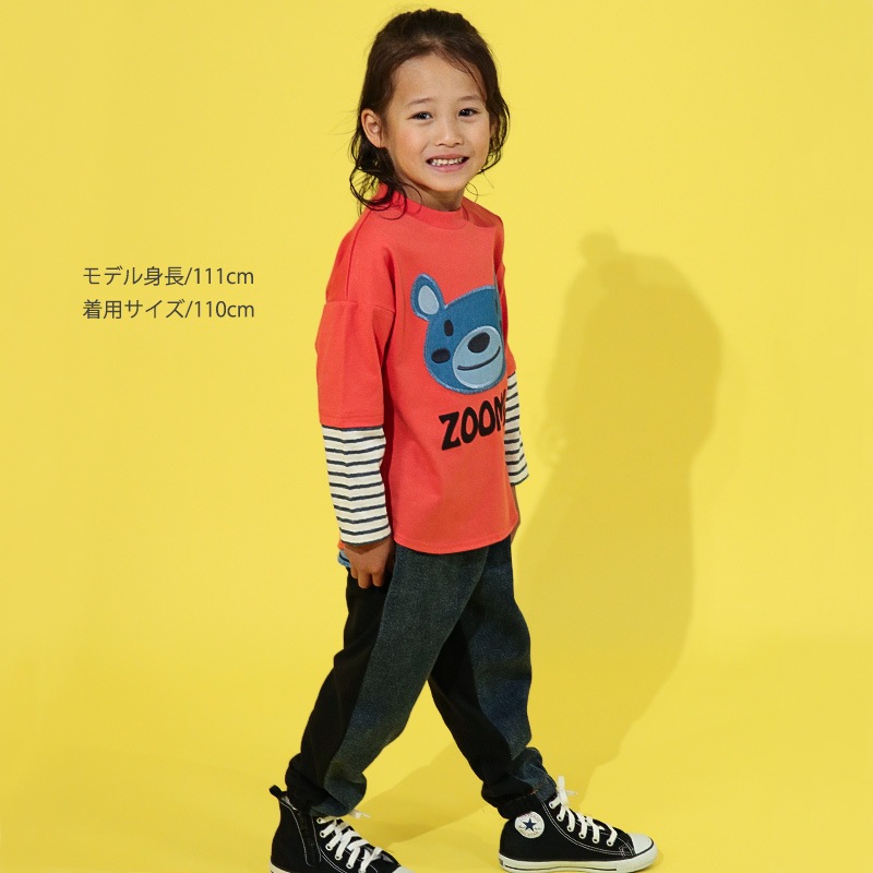 デニムアップリケ切替Tシャツ【ZOOMICズーミック】