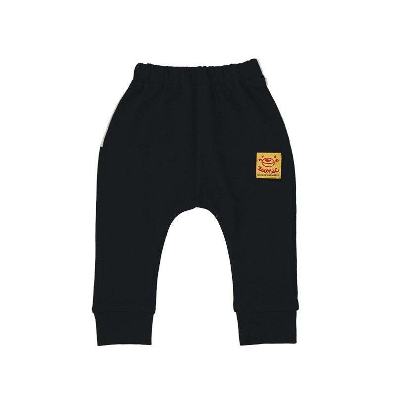 キッズ ロングパンツ 10分丈 男の子 女の子 ミニ裏毛 切替 動物 アニマル くま パンダ 男の子 女の子 (80-130cm)【 ZOOMIC ズーミック 】 ベビー ズボン サルエル 裾リブ ストレッチ スウェット オムライス カレーライス 食べ物 80cm 90cm 95cm 100cm 110cm 120cm 130cm