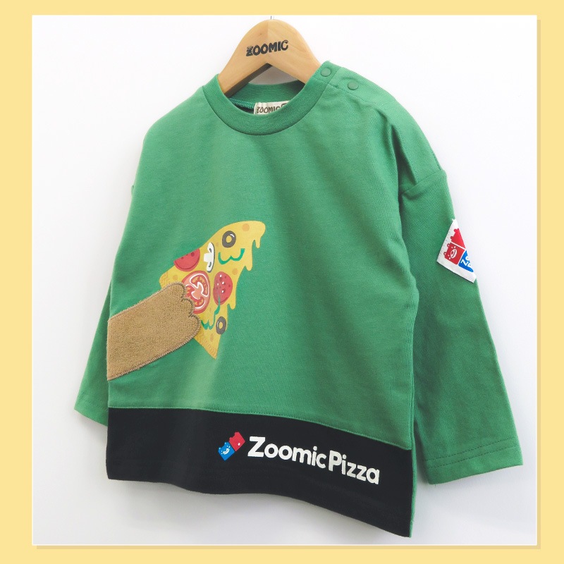 ロンT キッズ ベビー 長袖 Tシャツ 長そで tシャツ トップス キャラクター 男の子 女の子 天竺 ( 80-130cm )【 ZOOMIC ズーミック 】 子供服 ピザ 食べ物 くま パンダ バックプリント かわいい おしゃれ 秋物 80cm 90cm 95cm 100cm 110cm 120cm 130cm