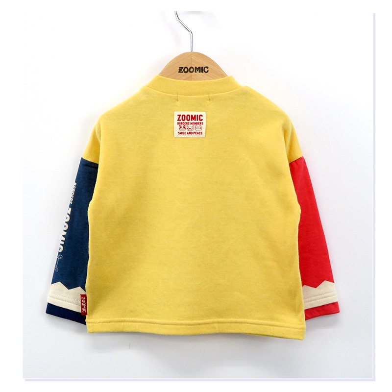 ロンT キッズ ベビー 長袖 Tシャツ 長そで tシャツ トップス キャラクター 男の子 女の子 ( 80-130cm )【 ZOOMIC ズーミック 】 ボーイズ ガールズ 子供服 文具 くま 切替 プリント かわいい 春物 80cm 90cm 95cm 100cm 110cm 120cm 130cm 