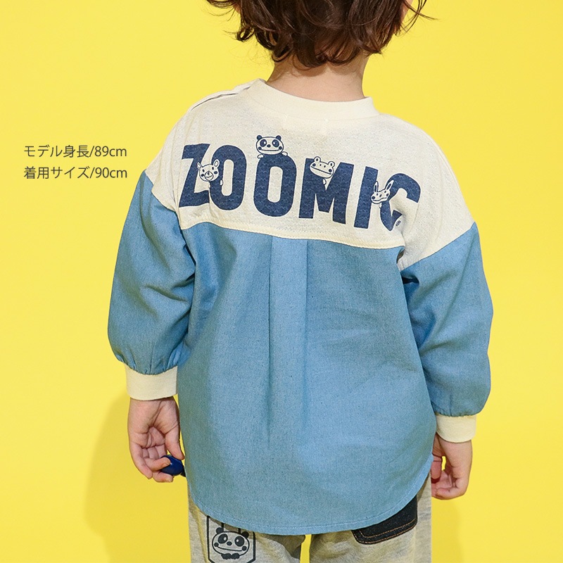 デザインポケット付きデニム切替Tシャツ【ZOOMICズーミック】
